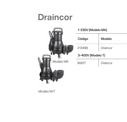 Bomba draincor modelo